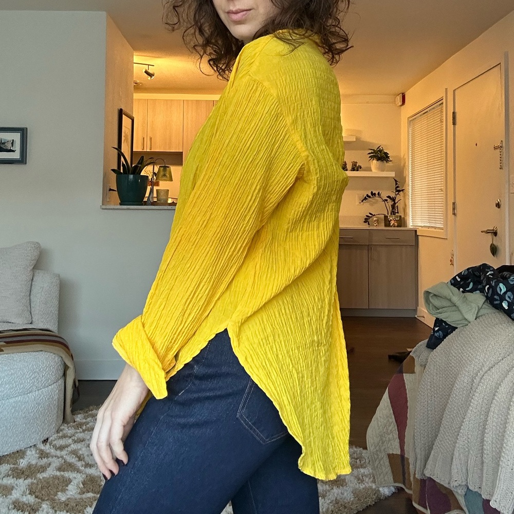 Urban Outfitters Yellow Button-Down Shirt